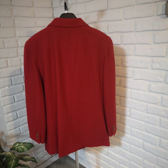 Liz Sport Red 100% Wool Fully Lined Blazer / Coat - Picture 2 of 12